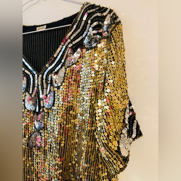 Gold Sequin hand made in India L - Picture 7 of 9
